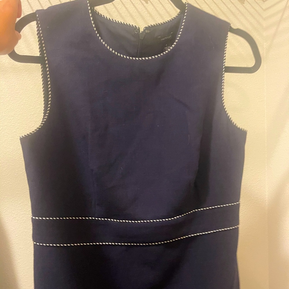 Navy sleeveless Ann Taylor dress